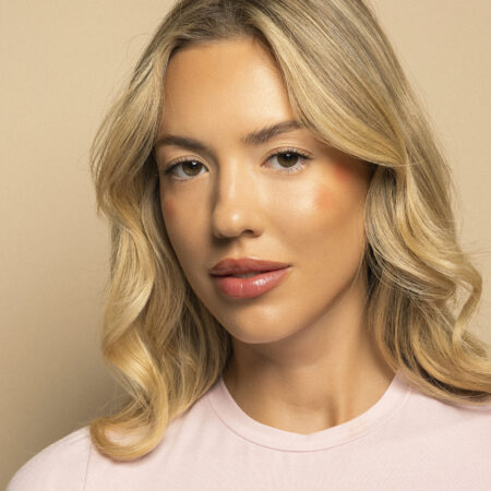 lip + cheek blush, peach